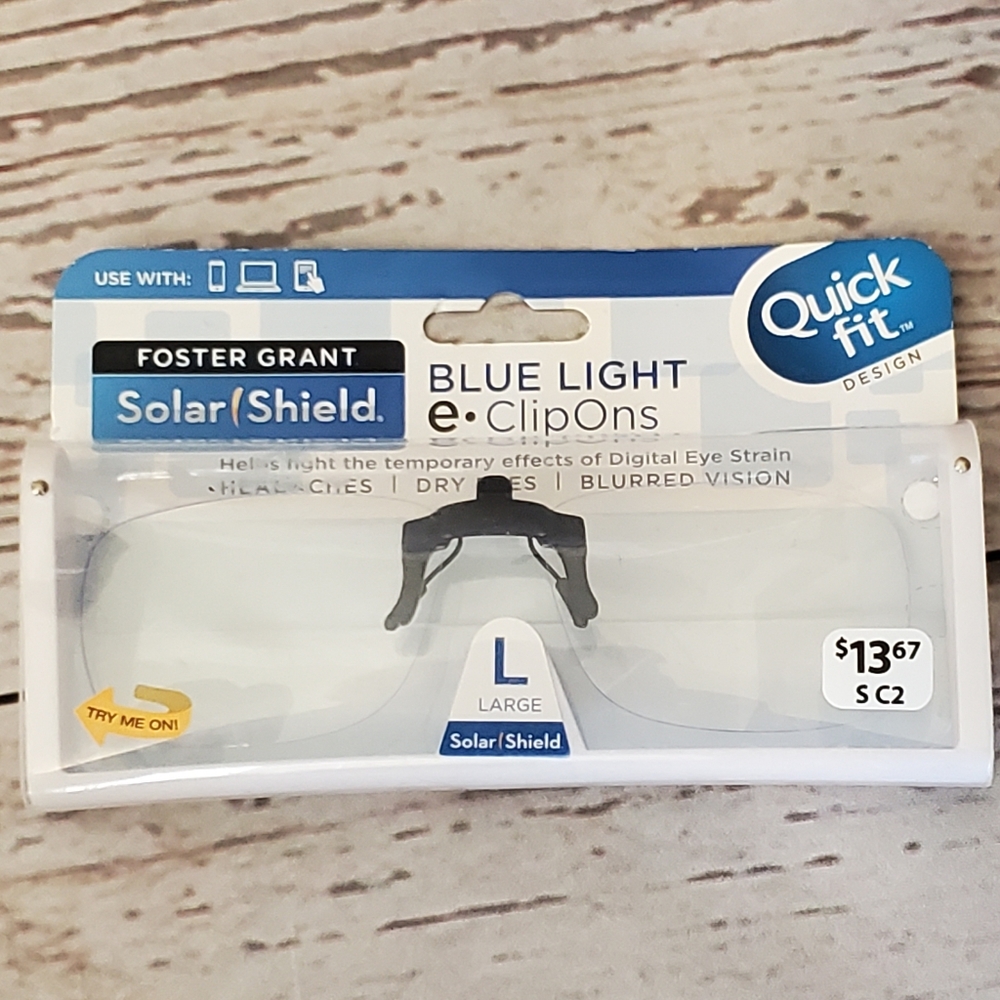 Foster Grant bluelight protection Solar Shield E clip ons Large